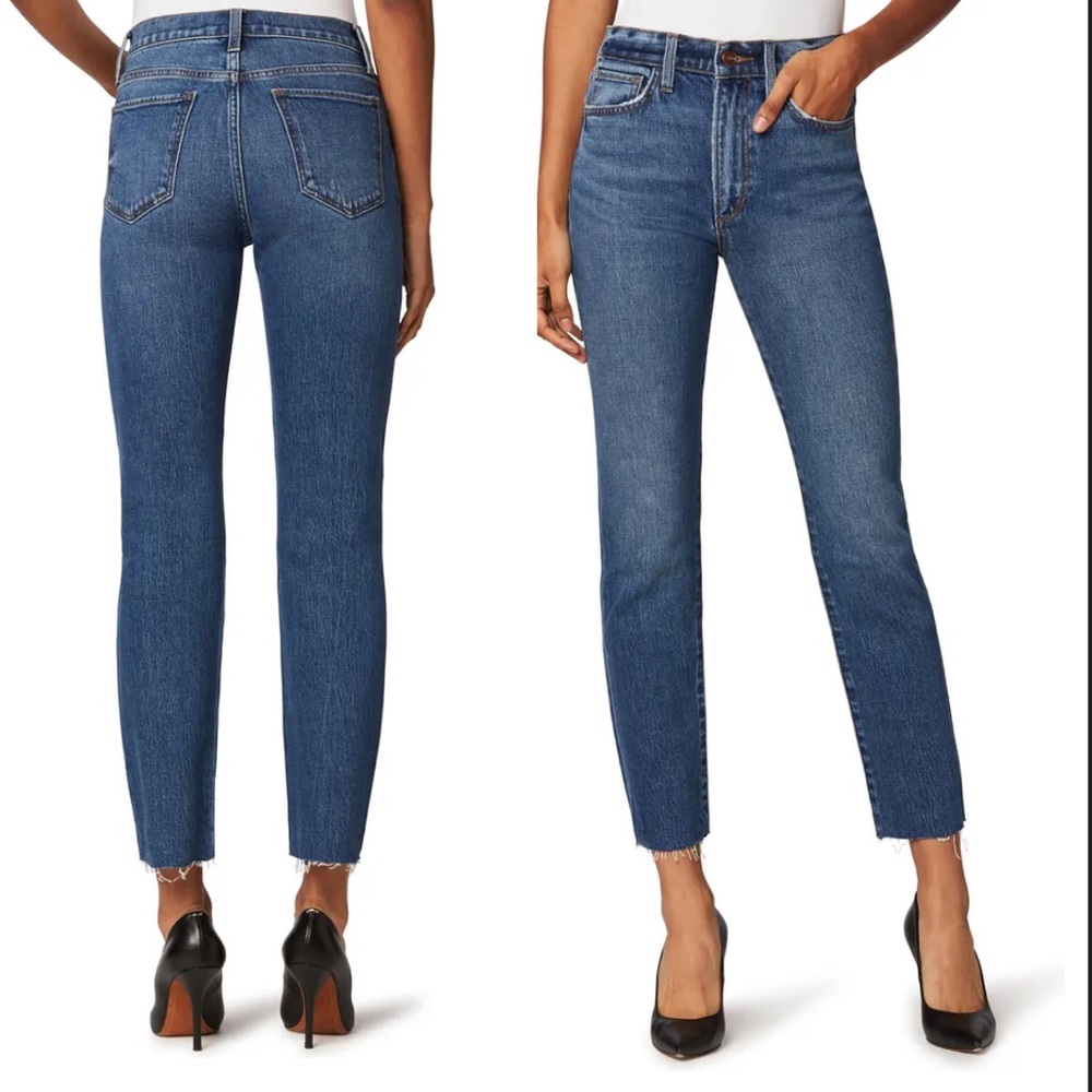 Joes Jeans: “Milla” High Waist Raw Hem Ankle Straight Leg